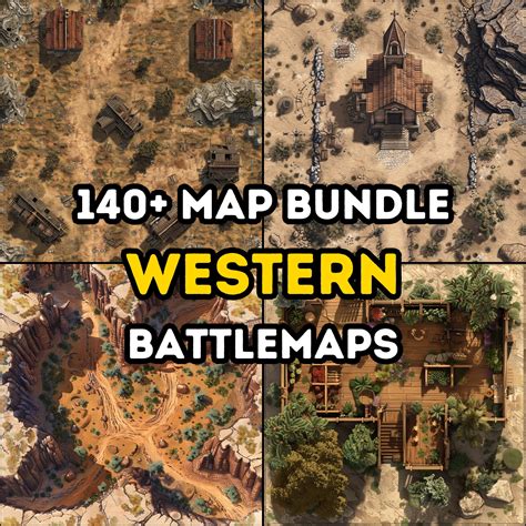 140+ Western RPG Maps Bundle, Dungeons and Dragons, Role Playing, High Detail, Varied Terrains ...