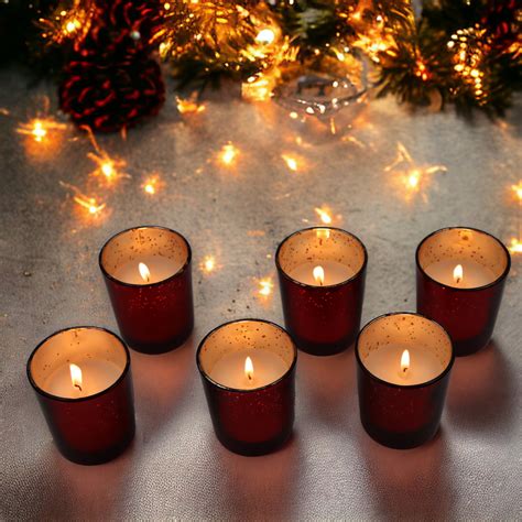 Hosley® Rose Fragrance Glass Votive Candles - 6Pcs, Scented Candle ...