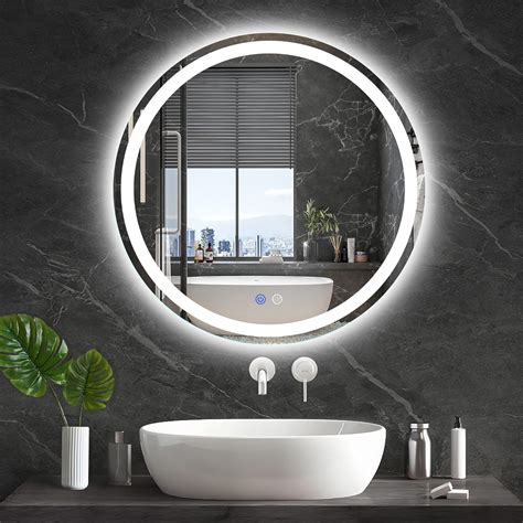 TATU LED Round Lighted Mirror, 24 Inch Bathroom India | Ubuy
