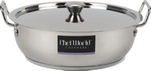 CHEFWORLD Stainless Steel Kadhai With LID| Kadai with Lid and Handle ...