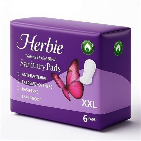 Buy Herbie sanitary pads-Pure cotton based Herbal sanitary pad/Anti ...