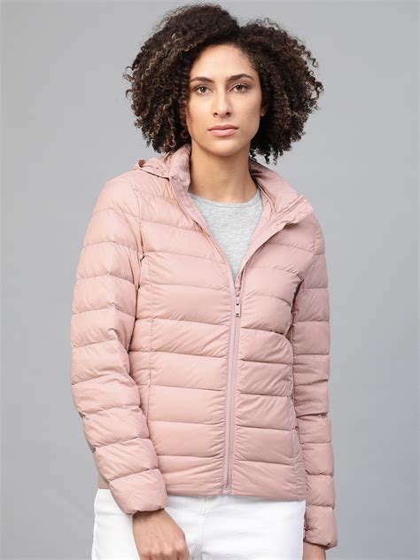 Buy Marks & Spencer Women Pink Solid Lightweight Hooded Padded Jacket ...