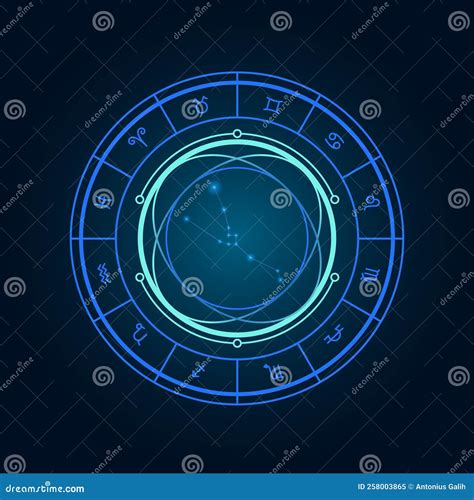 Magic Wheel with Taurus Star Sign and Twelve Signs of the Zodiac in a ...