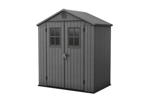 Darwin 6x4 Shed Graphite Storage Shed With Front Windows - Keter US