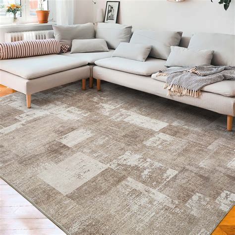 Area Rug Living Room Rugs: 5x7 Indoor Soft Small Low Pile Carpet ...