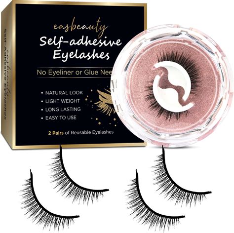 Amazon.com: Reusable Self Adhesive Eyelashes, 4PCs False Lashes Natural ...