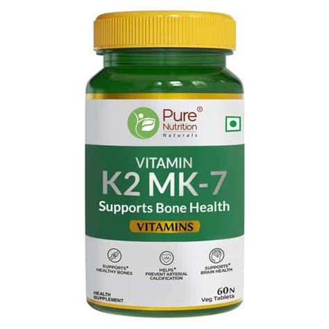 Buy PURE NUTRITION VITAMIN K2 MK-7 SUPPLEMENT FOR BONE HEALTH - 60 VEG ...