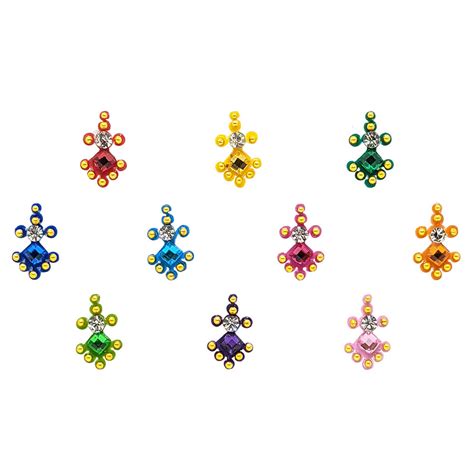 Comet Busters Designer Multicolor Bindi With Stones (10mm)(BIN1568)