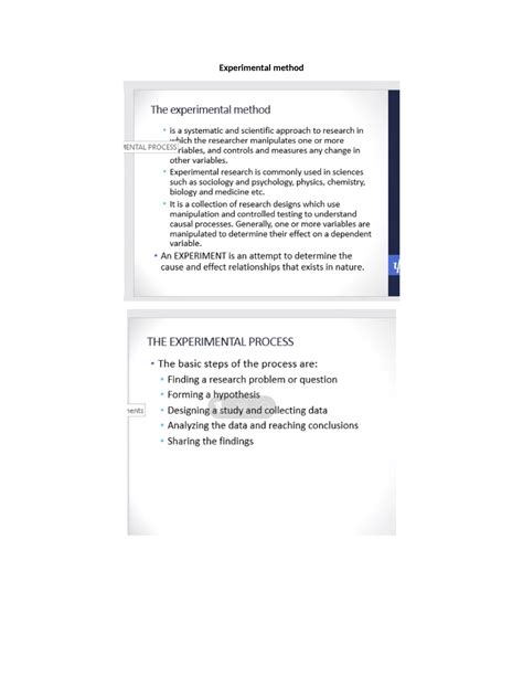 Image result for Example of Experimental Method