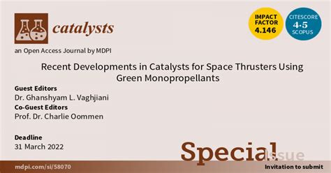 Catalysts | Special Issue : Recent Developments in Catalysts for Space ...