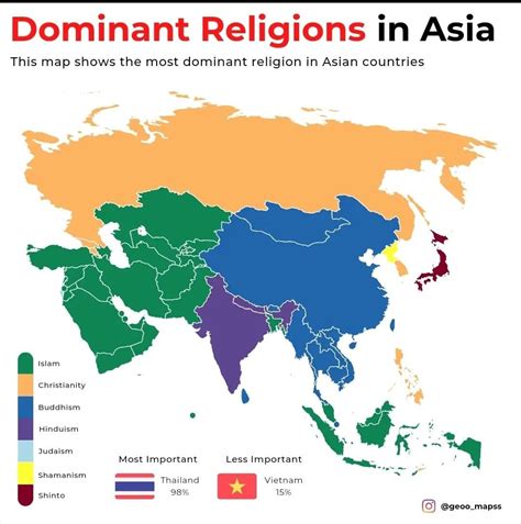 Mapa De Religiones De Asia