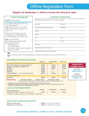 Fillable Online Offline Registration Form - apna.org Fax Email Print ...