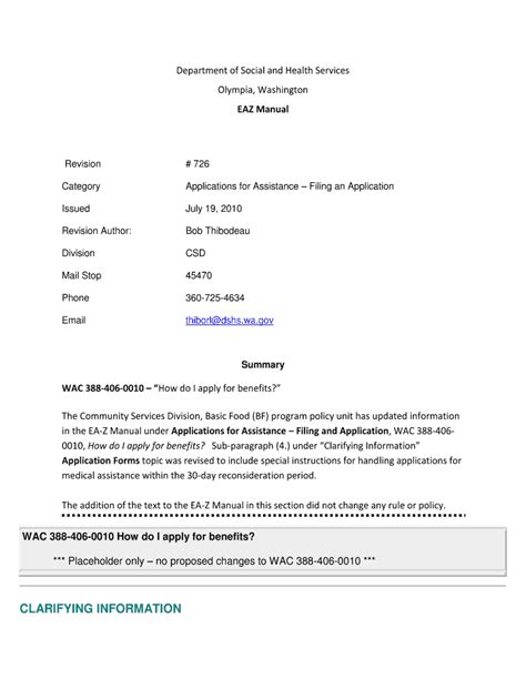 Fillable Online dshs wa Applications for Assistance Filing an ...