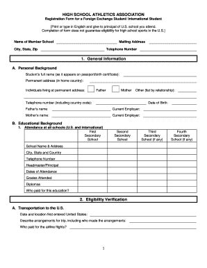 Fillable Online ism sabis Foreign ExchangeInternational Student Reg ...