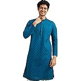 Buy DIWAS BY MANYAVAR Men's Cotton Blend Self Design Kurta (White,S) at ...