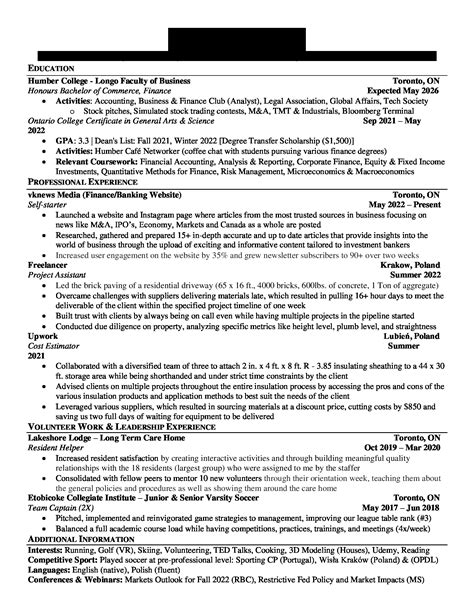 Ib Resume Template