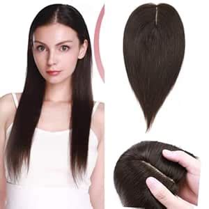 Miss Lirenn® Women's Synthetic Hair Topper 4" x 4" Silk Base Clip in ...