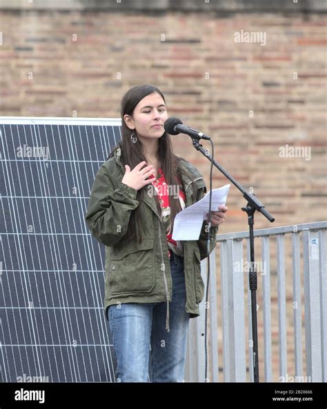 Mya-Rose Craig speaking at the Youth Strike 4 Climate Bristol event on College Green, Bristol at ...