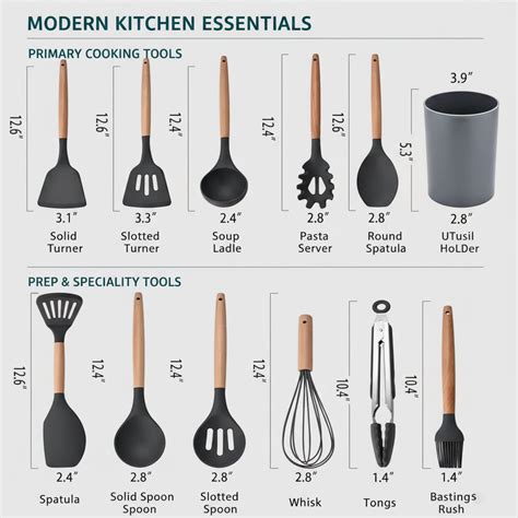 Penny Panda 12-Piece Silicone Kitchen Utensil Set - Heat-Resistant ...