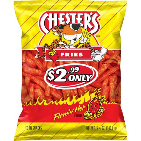 Chester's Fries Corn Snacks Flamin' Hot Flavored 5 1/4 Oz - Price Rite