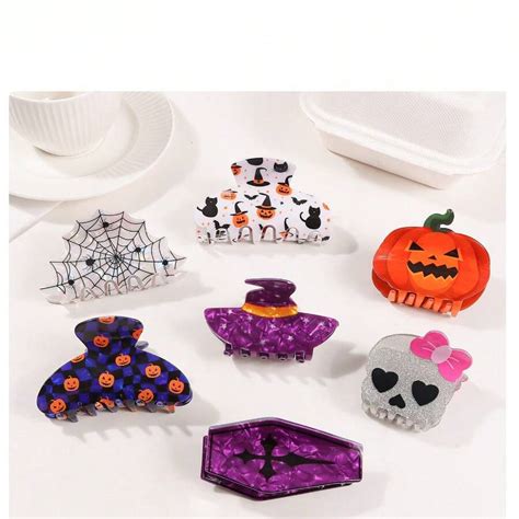 Halloween Hair Claw Clips - Pumpkin Spider Non-Slip Claw Clips ...