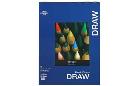 Pro Art Drawing Paper Pad 18"x24" 25 sheets, 80lb, Spiral, Sketch Book ...