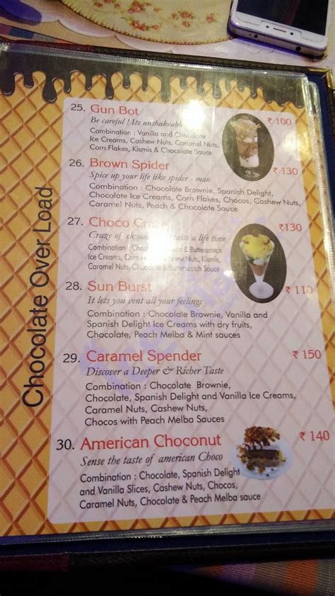 Menu at Ice Magic Ice Cream Parlour, Kurnool