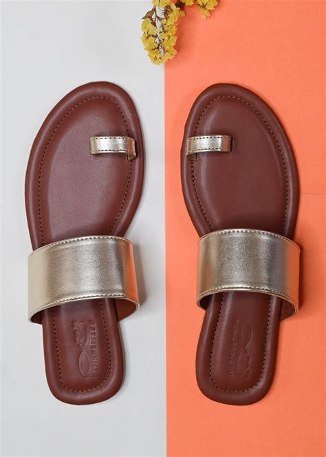 Get Metallic Gold One Toe Flats at ₹ 499 | LBB Shop