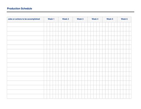 Image result for Production Schedule Example