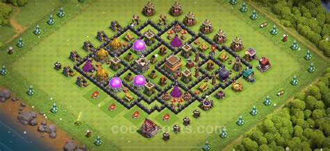 Trophy (Defense) Base TH8 with Link - Clash of Clans - Town Hall Level ...