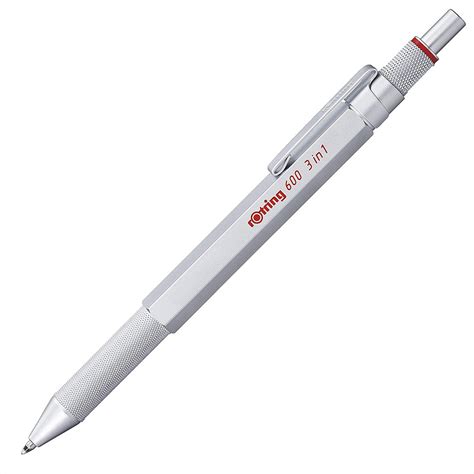 Rotring | 600 Pen And Mechanical Pencil | 3-in-1 | Silver – penpencilink