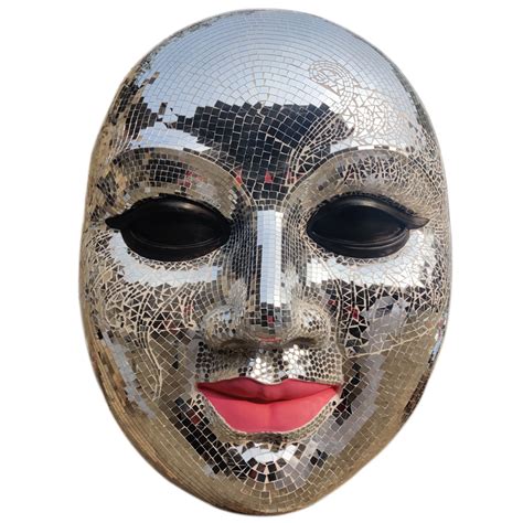 Handmade Fiberglass Mirror Mosaic Masks For Decor — Bharat Wholesales