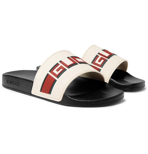 Gucci mens on sale rubber slides