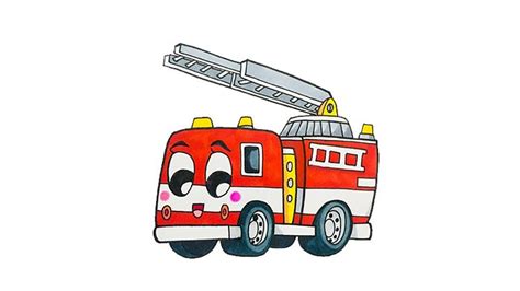 消防车简笔画图片 消防车怎么画的- 老师板报网