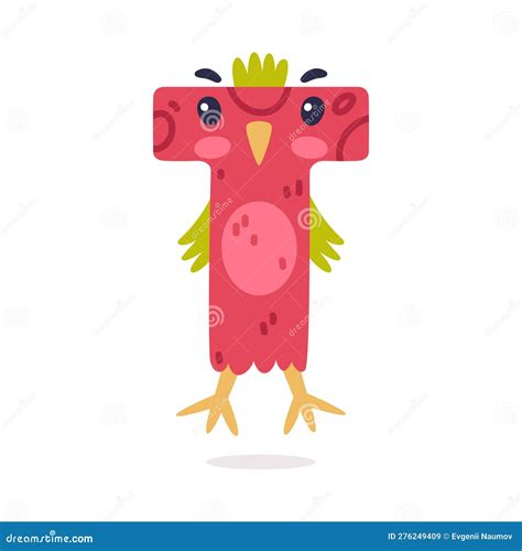 Bird Alphabet Y Capital Letter. Purple Vowel Letter With Eyes, Beak And Wings Cute Cartoon ...