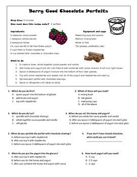 CCSS Make Connections: Steps in Procedures Recipes and Questions by jframe