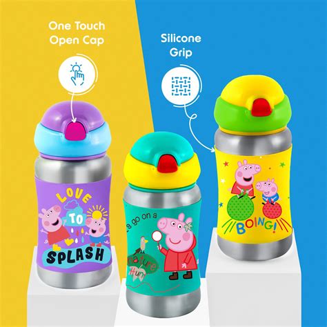 Buy Rabitat Peppa Pig Steel Play Bottle - Go Green - 350 ml from ...