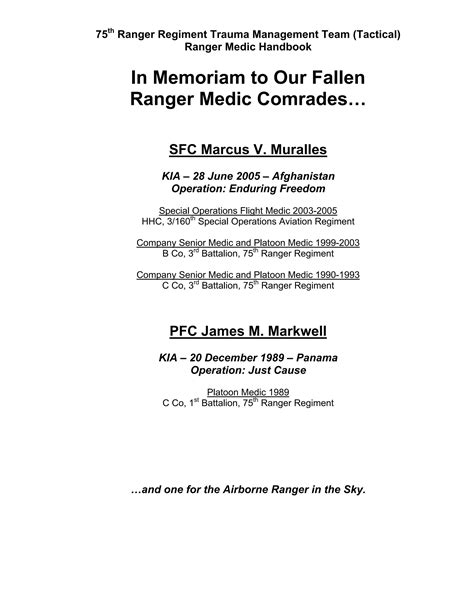 Ranger medical handbook | PDF