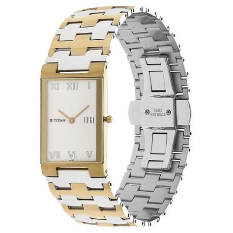 Buy Online Titan Edge Quartz Analog White Dial Two toned Stainless ...