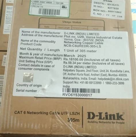 Network Cable - D-Link CAT6 UTP Cable 305M Blue NCB-C6UBLUR-305-LSZH ...