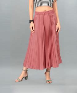 Deklook Solid Women Pleated Blue Skirt - Buy Deklook Solid Women ...