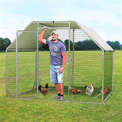 Vitesse Predator Proof Large Metal Chicken Coop, Weatherproof Walk in ...