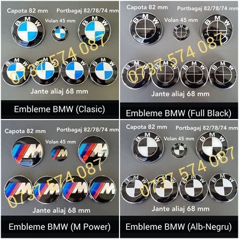 Capace jante BMW si embleme BMW Seria 1, 2, 3, 4, 5, X,1 X,3 X5, X6 ...