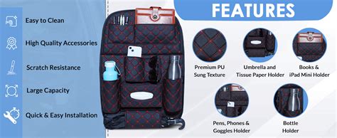 NEODRIFT 'Seat Master Lite' Premium 7D Car Seat Organizer, Universal ...