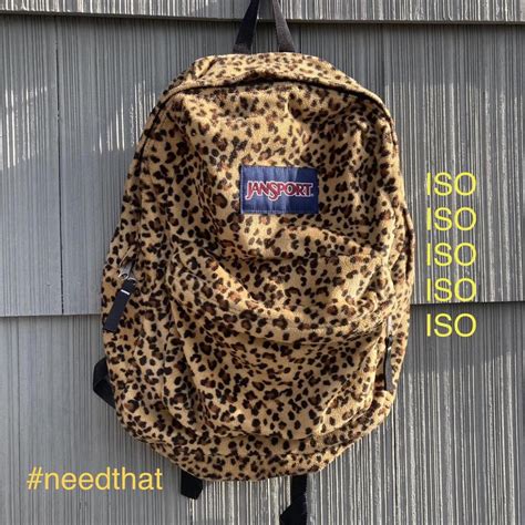 Fuzzy Animal Leopard Cheetah Print JANSPORT Backpack... - Depop