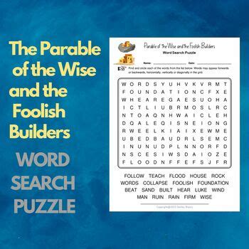 The Parable of the Wise and the Foolish Builders Word Search Puzzle
