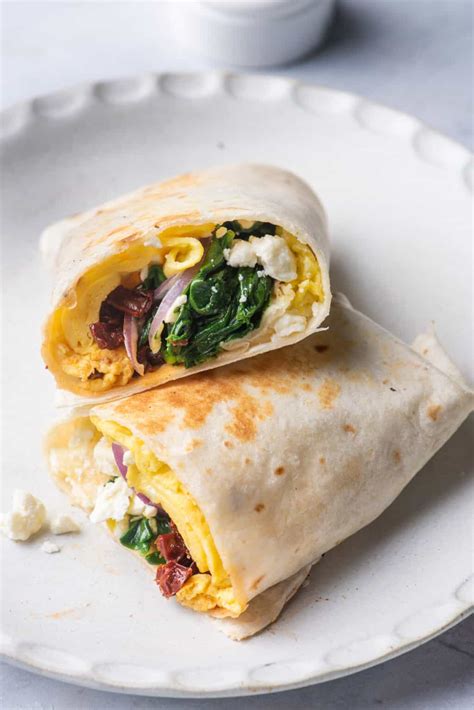 Mediterranean Egg Wrap {Breakfast Sandwich} - Feel Good Foodie
