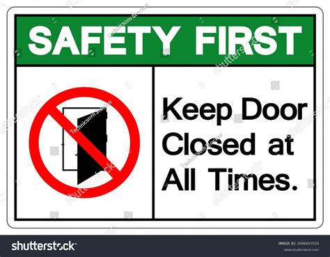 Safety First Keep Door Closed All Stock Vector (Royalty Free ...