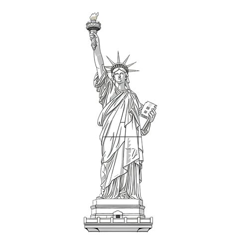 Statue Of Liberty Outline Statue Of Liberty In New York Vector, A