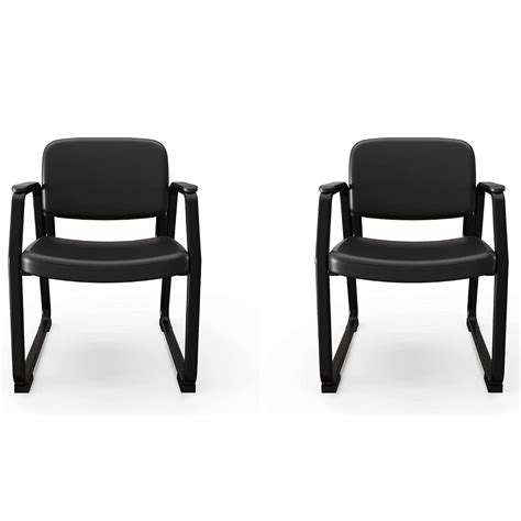 HNI India Budd Faux Leather Executive Side Chair: Sled Base in Black ...